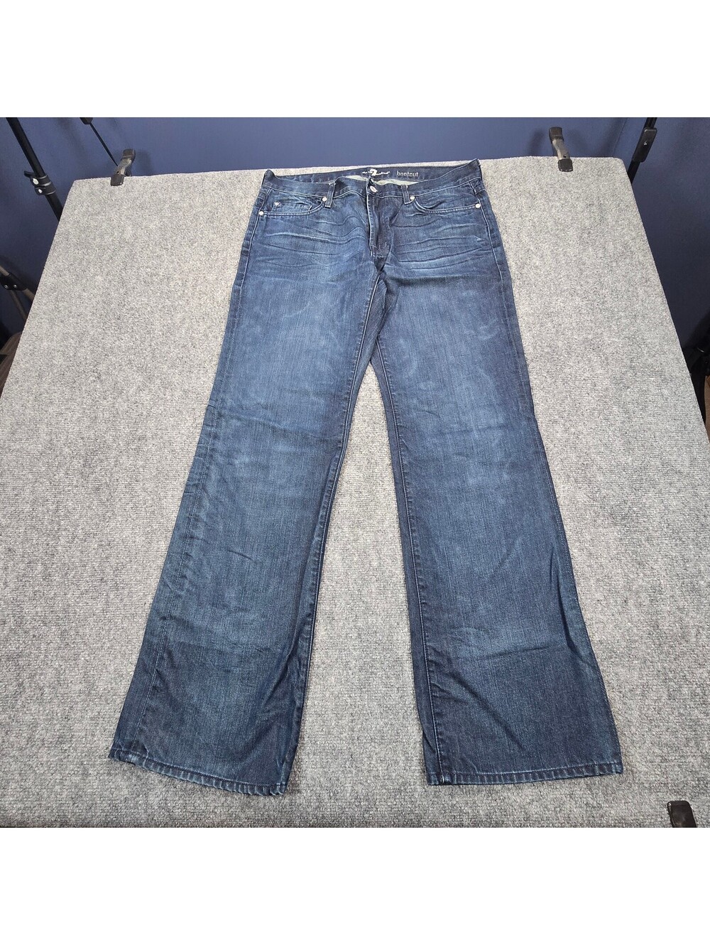 7 For All Mankind Bootcut Jeans 36x33 Blue A Pocket Cotton Made in USA
